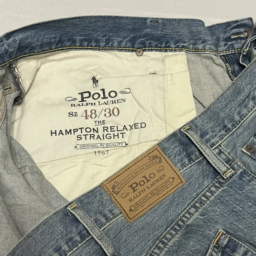 Polo Ralph Lauren Hampton Relaxed Straight Jeans Men's 48x30 Vintage Wash